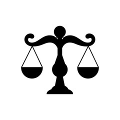Scale of justice representing sign of pound