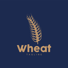 Rice Logo, Farm Wheat Logo Design, Vector Wheat Rice Icon Template Illustration