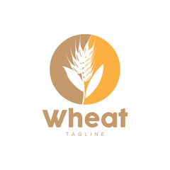 Rice Logo, Farm Wheat Logo Design, Vector Wheat Rice Icon Template Illustration