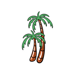 Cute Palm Tree Icon Flat Design Vector Illustration