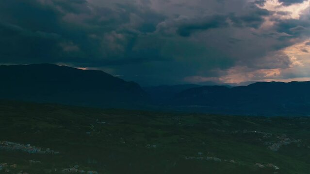 Dramatic time lapse of the mountains of Abruzzo, Italy shot with a 4K drone
