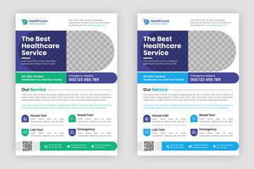 Creative Medical healthcare flyer template	