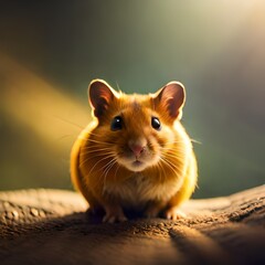 cute Little mouse, pitiful eyes with light from the sun generative Ai illustration