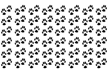 Paw footprint of Cat, Dog, Kitten Puppy silhouette, Paw silhouettes,  set of paw Silhouettes,  paw vector
