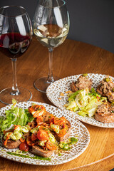 Italian antipasti wine snacks set