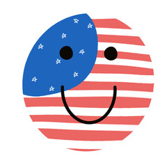 smile face 4th of July element 