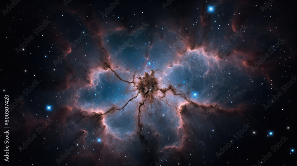 Wall mural beautiful nebula in deep space made with generative ai