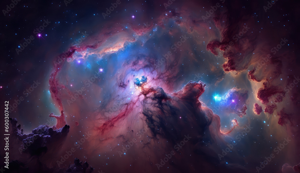 Wall mural beautiful nebula in deep space made with generative ai