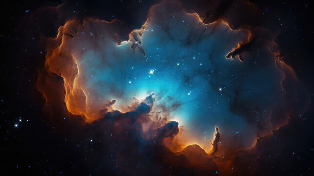 Beautiful nebula in deep space made with generative ai