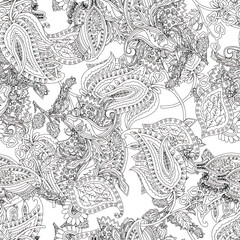 seamless pattern with hand drawn birds