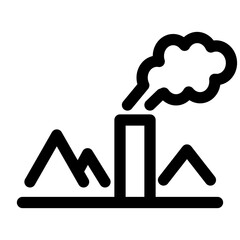 エネルギー、地熱発を表すラインスタイルのアイコン