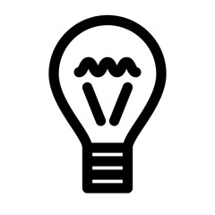 エネルギー、電球を表すラインスタイルのアイコン