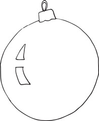 vector graphic on the theme of christmas and new year - hand drawn silhouettes