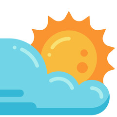 cloud and sun flat icon