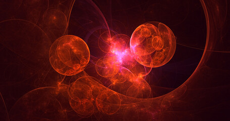 3D rendering abstract colorful fractal light background