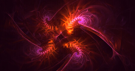 3D rendering abstract colorful fractal light background