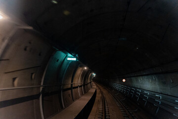 Tunnel. Underground subway tunnel. Overall plan.