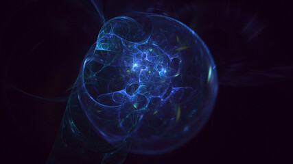 3D rendering abstract colorful fractal light background