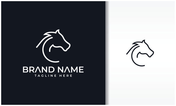 Monoline Horse Logo