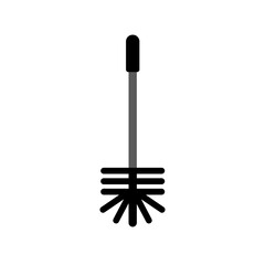 Brush toilet silhouette on white background, vector illustration in flat design.