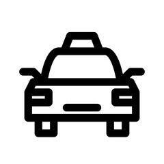 乗り物、タクシーを表すラインスタイルのアイコン