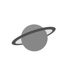 Saturn silhouette cartoon on white background, vector illustration in flat cartoon design.