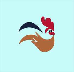 Chicken animal icon image, in gaming style, for food logo