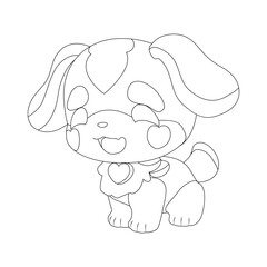 Cute little dog with a kind smiling face and big eyes.