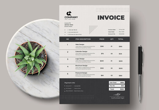 Clean Invoice Design Template