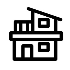 家、建物を表すラインスタイルのアイコン
