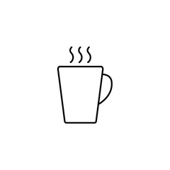 Cup of coffee and tea line icon, logo vector