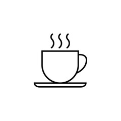 Cup of coffee and tea line icon, logo vector