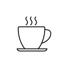 Cup of coffee and tea line icon, logo vector