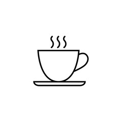 Cup of coffee and tea line icon, logo vector
