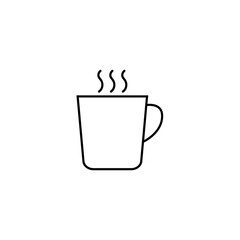 Cup of coffee and tea line icon, logo vector