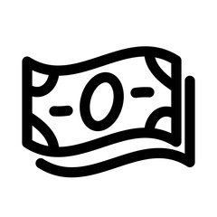 金融、札を表すラインスタイルのアイコン
