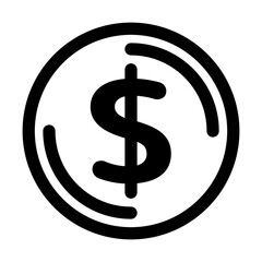金融、通貨、ドルを表すラインスタイルのアイコン