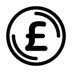 金融、通貨、ポンドを表すラインスタイルのアイコン