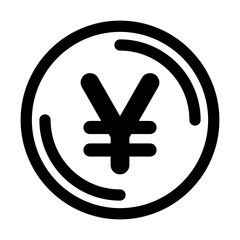 金融、通貨、円を表すラインスタイルのアイコン
