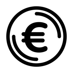 金融、通貨、ユーロを表すラインスタイルのアイコン