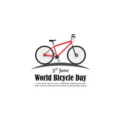Fototapeta na wymiar Vector illustration of World Bicycle Day 3 June social media story feed mockup template
