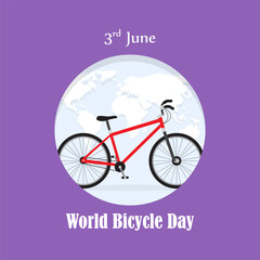 Vector illustration of World Bicycle Day 3 June social media story feed mockup template