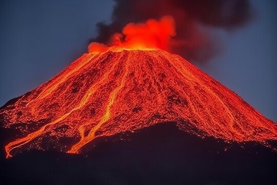 erupted volcano | Created With Generative AI