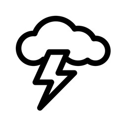 災害、落雷を表すラインスタイルのアイコン