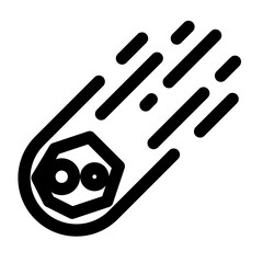 災害、隕石を表すラインスタイルのアイコン
