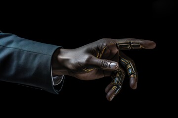 Machine learning, Hands of robot and human, Science and artificial intelligence technology, innovation for futuristic