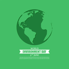 Vector illustration of World Environment Day 5 June social media story feed mockup template