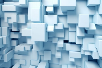 Beautiful futuristic Geometric background for your presentation. Textured intricate 3D wall in light blue and white tones. realistic background. Generative AI,
