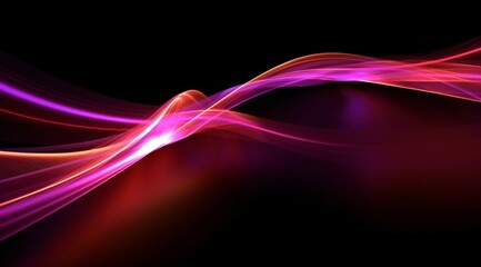 Naklejka premium A neon curved line with colored lights. Designed using generative ai