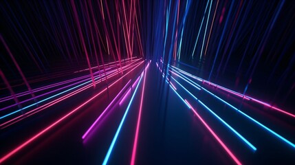 Fototapeta na wymiar Neon lights and neon lines. Designed using generative ai